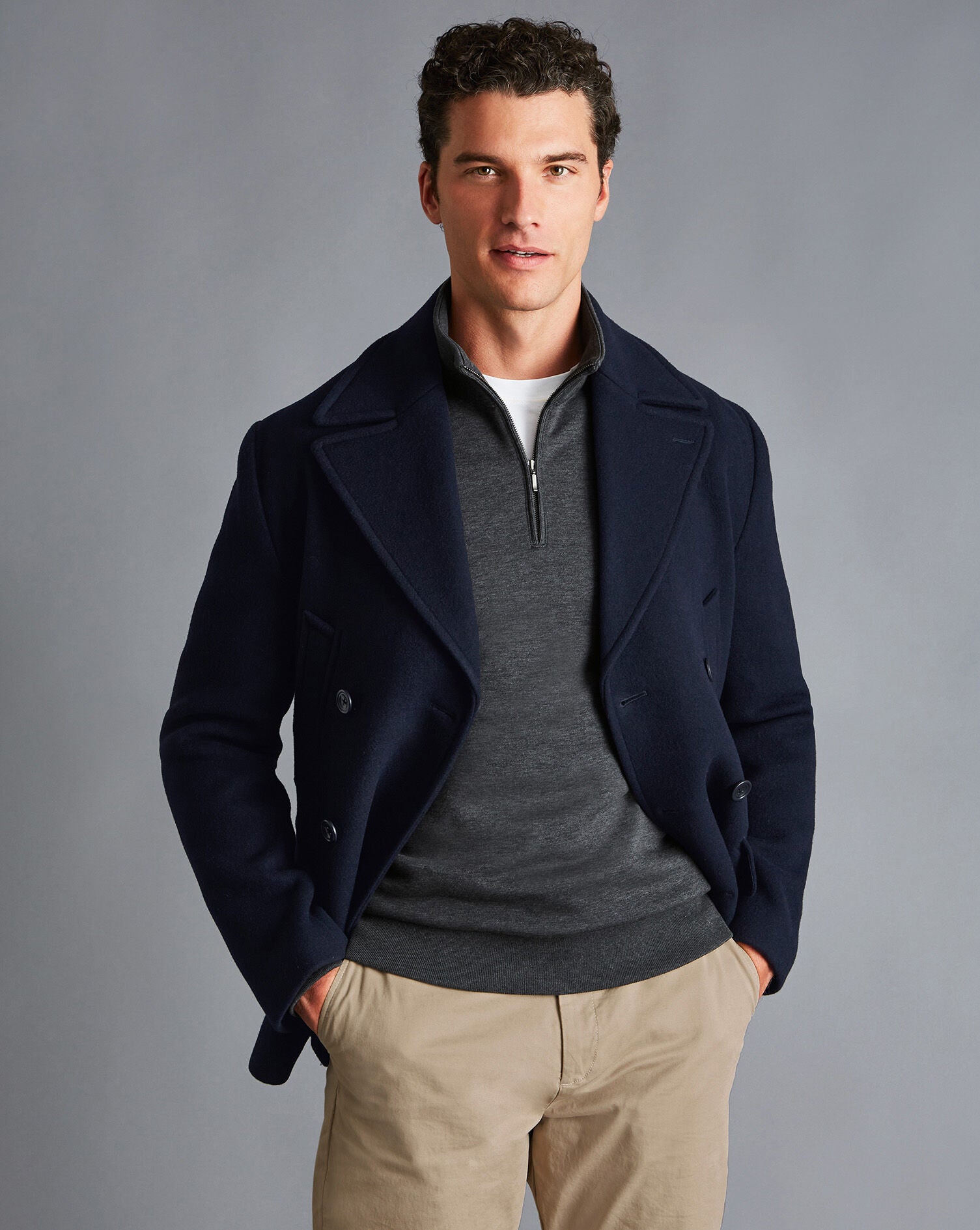 Navy Pure Wool Peacoat