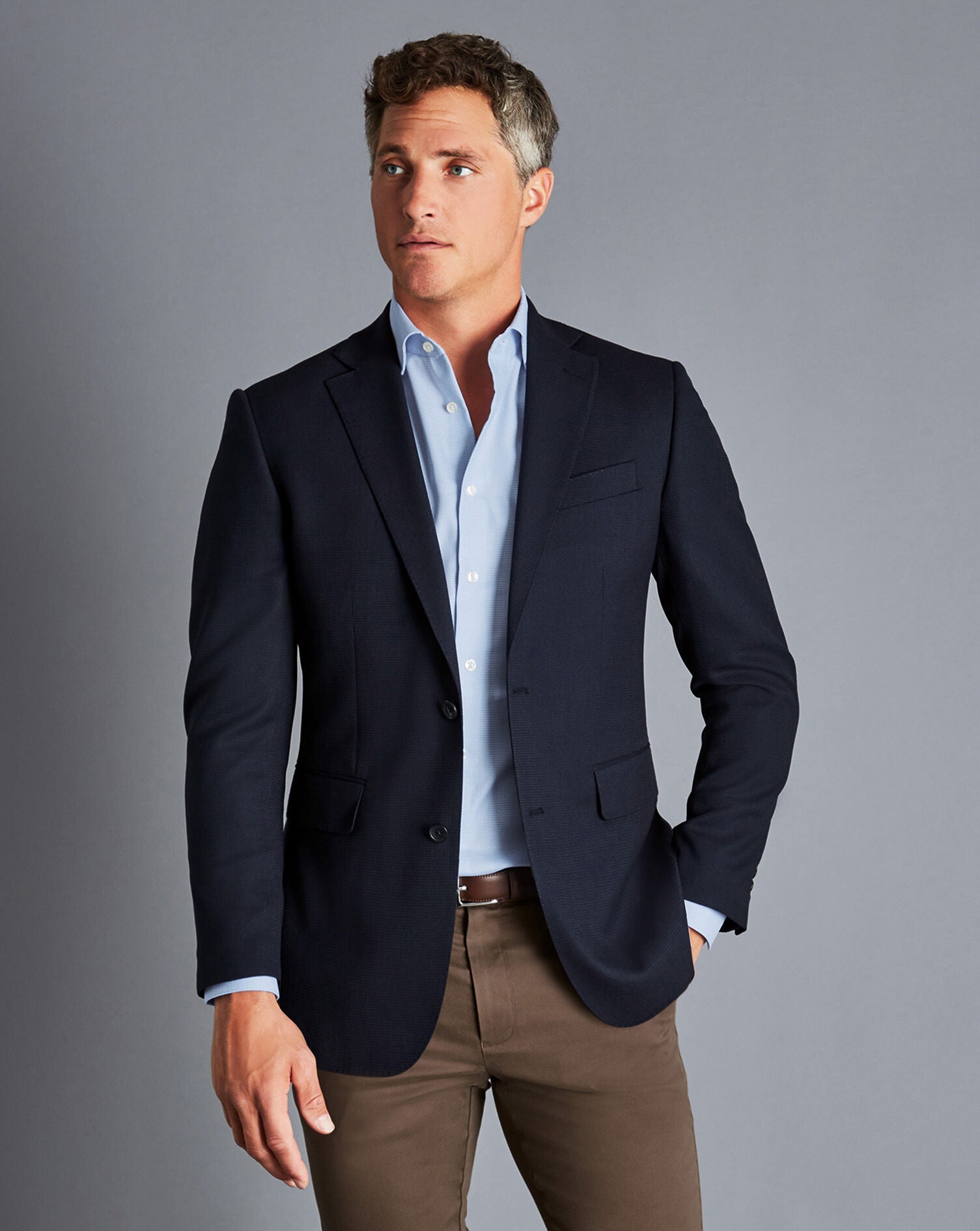 Navy Slim Fit Proper Blazer Jacket