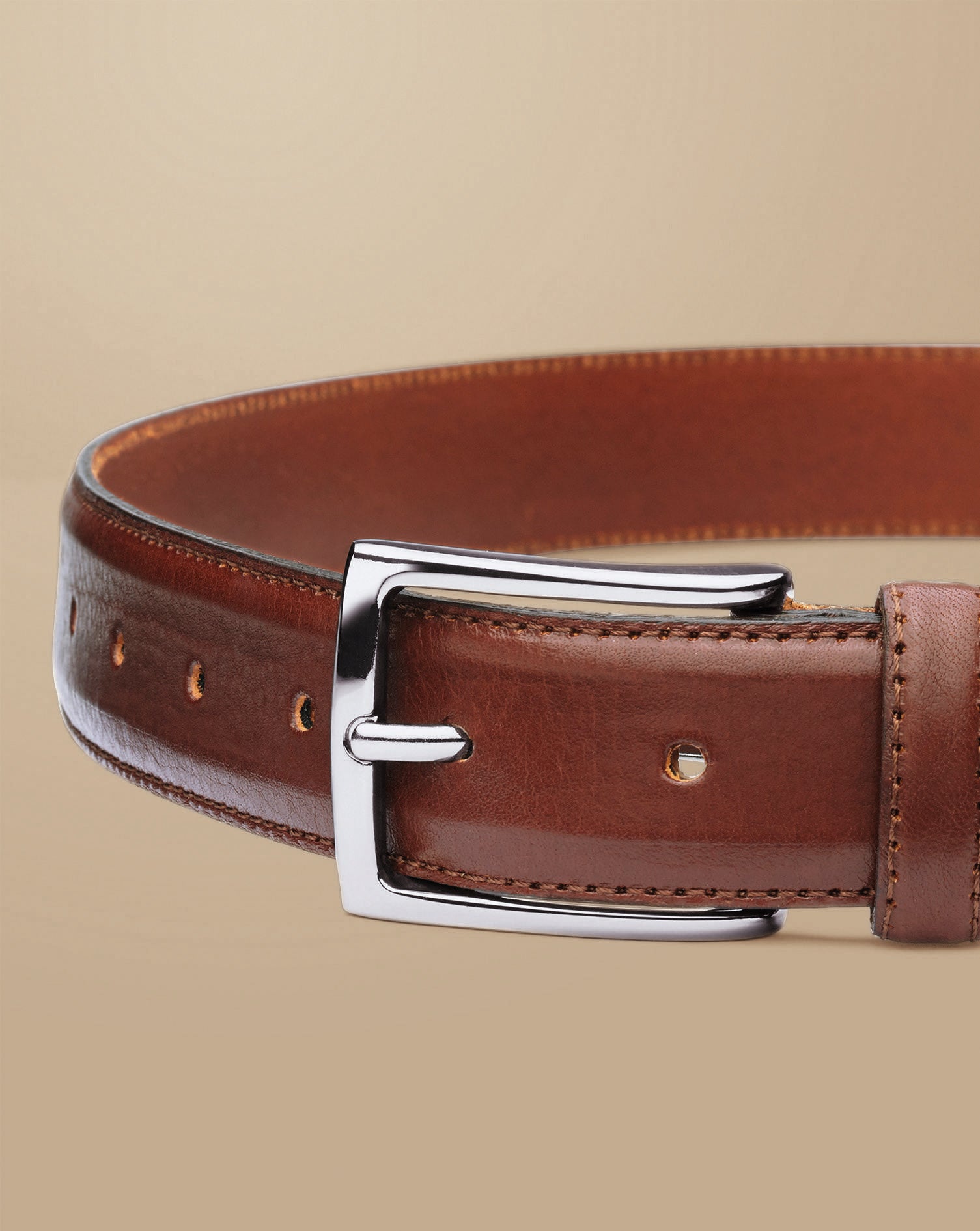 Dark Tan Brown Leather Formal Belt – Charles Tyrwhitt Pakistan