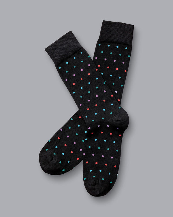 Black Multi Spot Socks