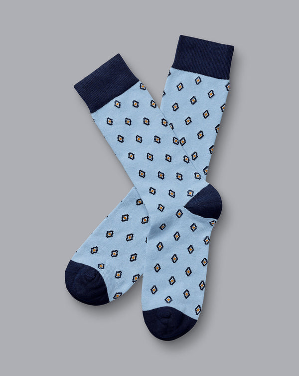 Sky Blue Geo Socks