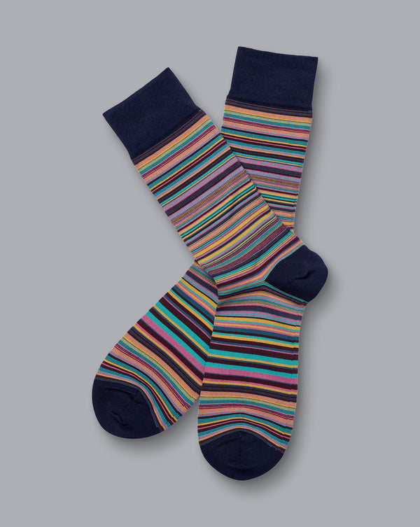 Pink Multi Stripe Socks