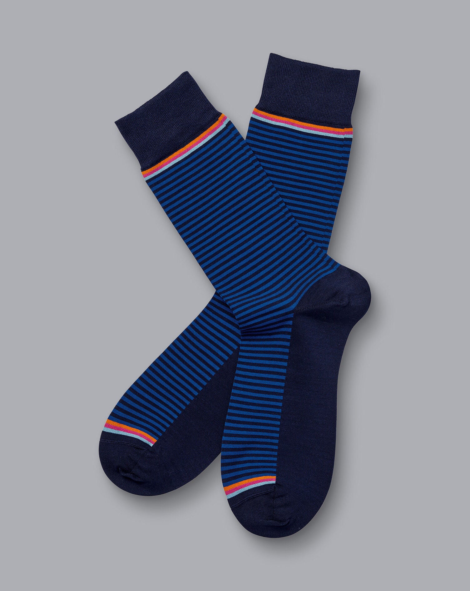 Cobalt Blue And Navy Fine Stripe Socks – Charles Tyrwhitt Pakistan