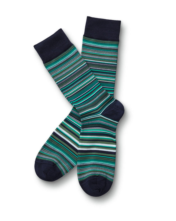 Teal Green Multi Stripe Socks