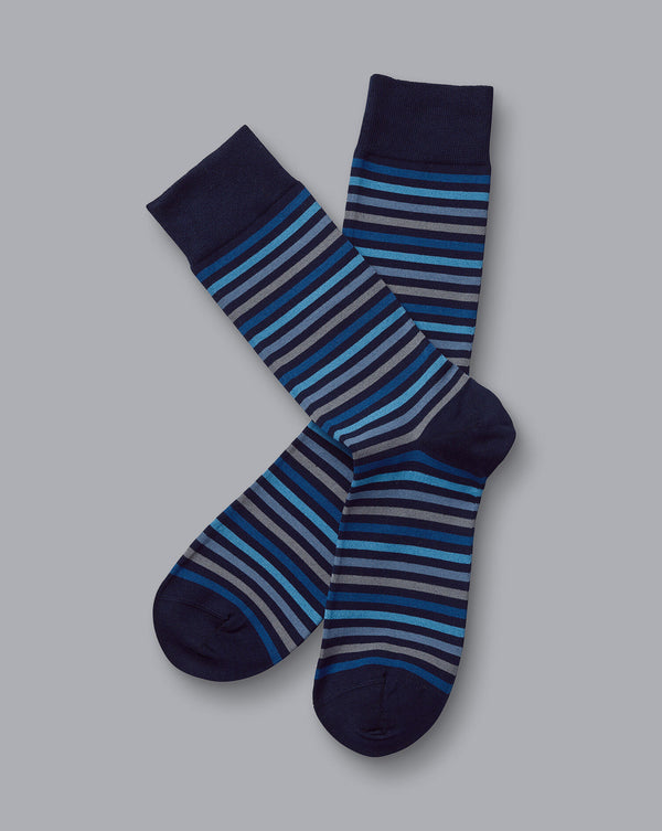 Navy And Blue Stripe Socks