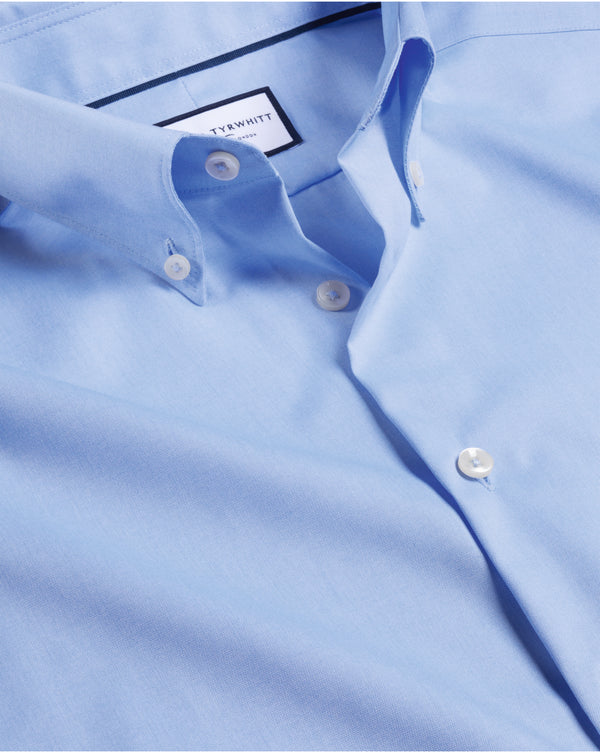 Sky Blue Non-Iron Button Down Oxford Slim Fit Shirt