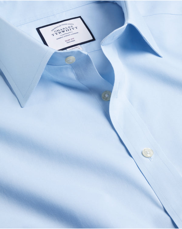 Sky Blue Non-Iron Poplin Slim Fit Shirt