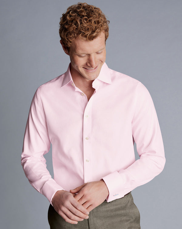 Light Pink Egyptian Cotton Hudson Weave Slim Fit Shirt