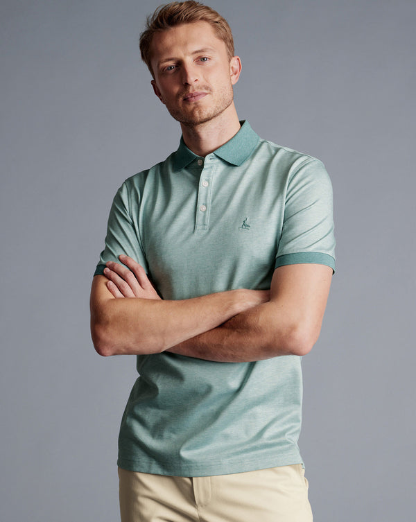 Teal Green Birdseye Pique Short Sleeve Cotton Pique Polo