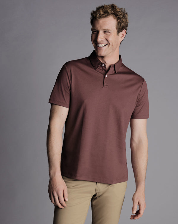 Claret Pink Plain Short Sleeve Jersey Polo