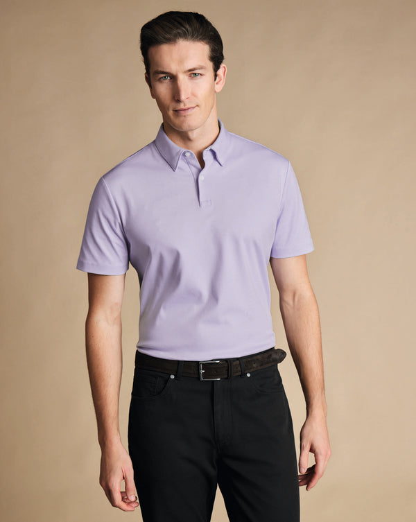 Lilac Purple Short Sleeve Jersey Polo