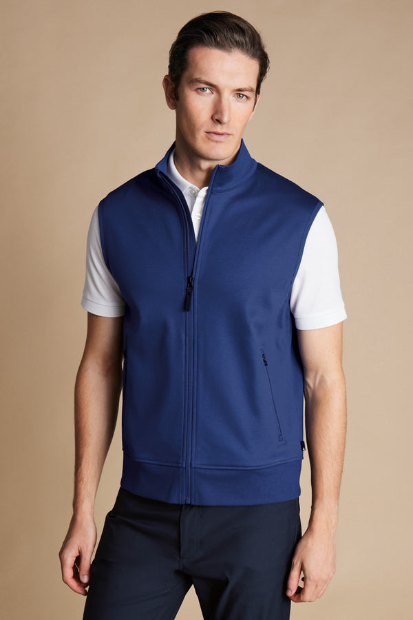 Royal Blue Performance Sleeveless Funnel Neck Gilet