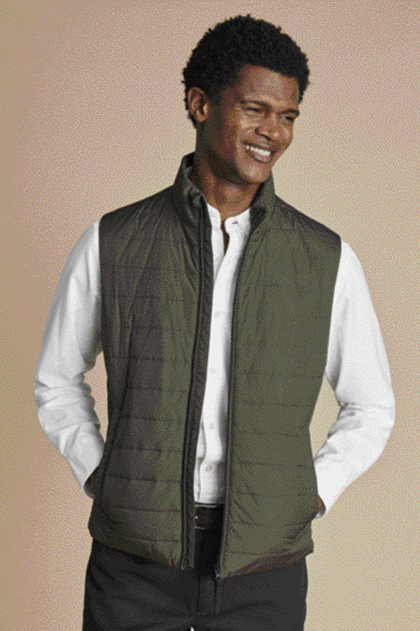 Olive Green Lightweight Quilted Gilet