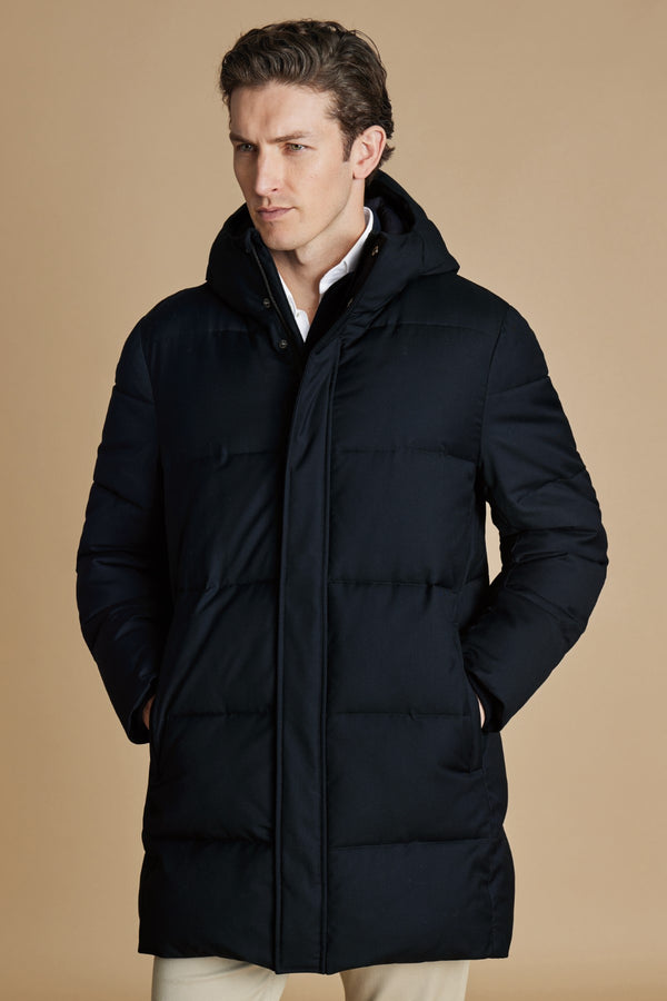 Navy Quilted Puffer Coat