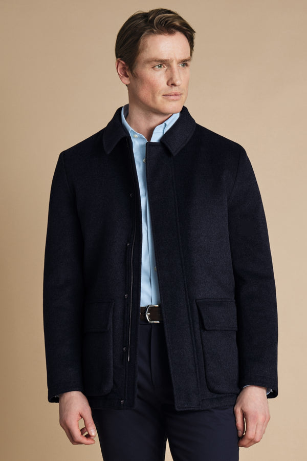 Navy Pure Wool City Coat