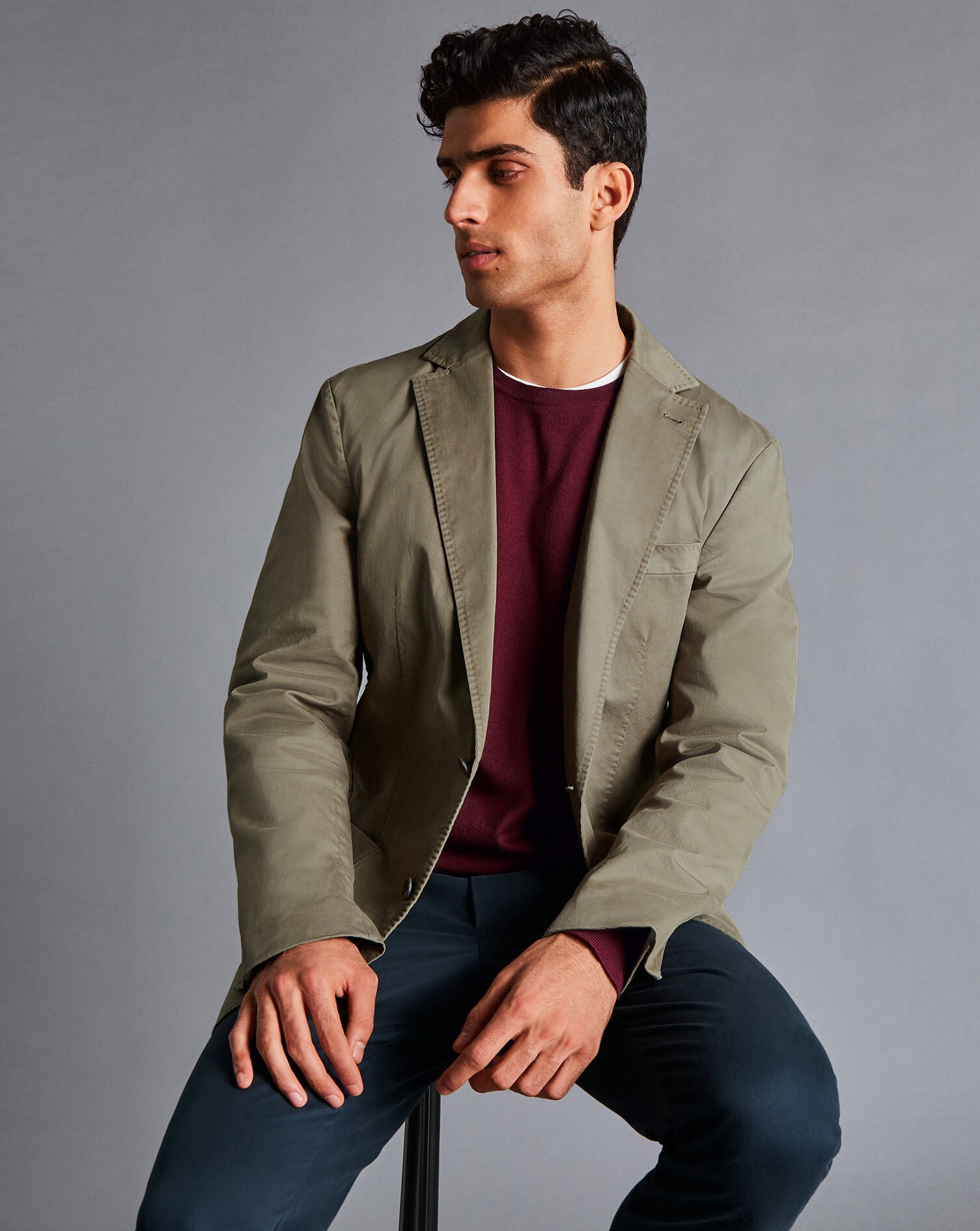 Olive Green Slim Fit Cotton Stretch Jacket – Charles Tyrwhitt Pakistan