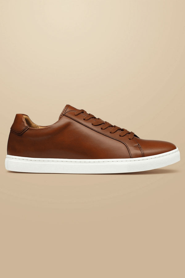 Dark Tan Leather Trainer