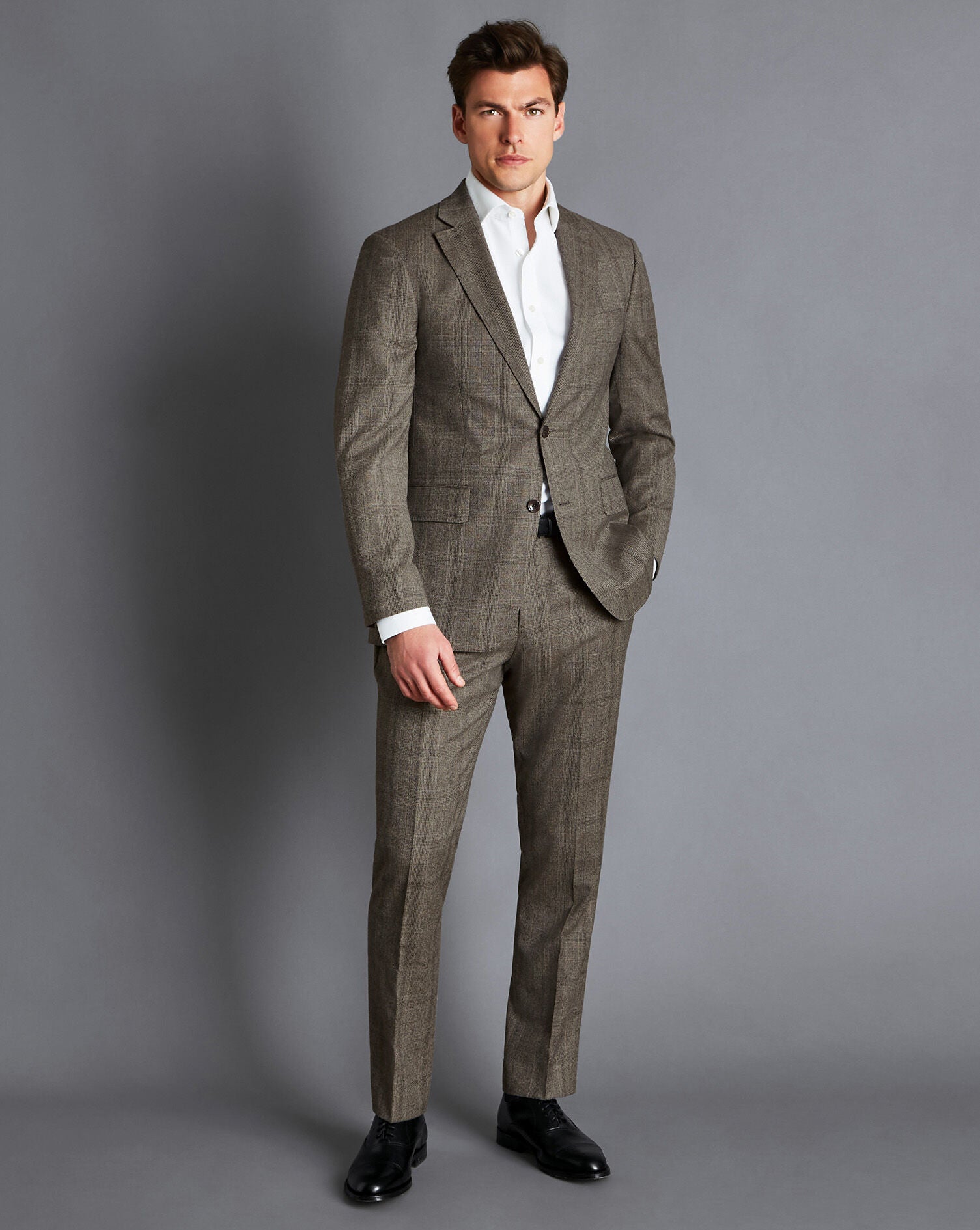 Oatmeal Prince Of Wales Check Slim Fit Suit Jacket – Charles Tyrwhitt ...