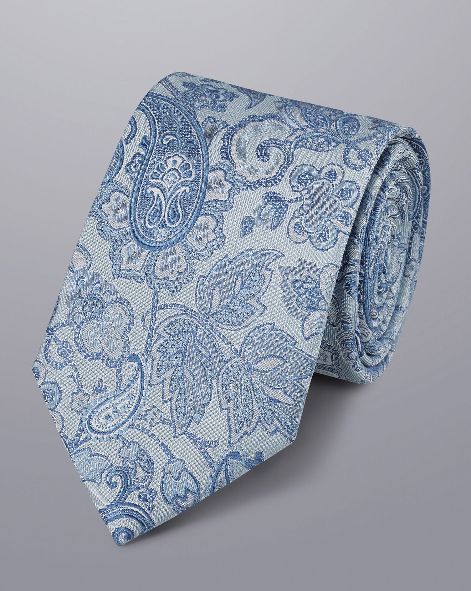 Light Blue Paisley Silk Tie – Charles Tyrwhitt Pakistan