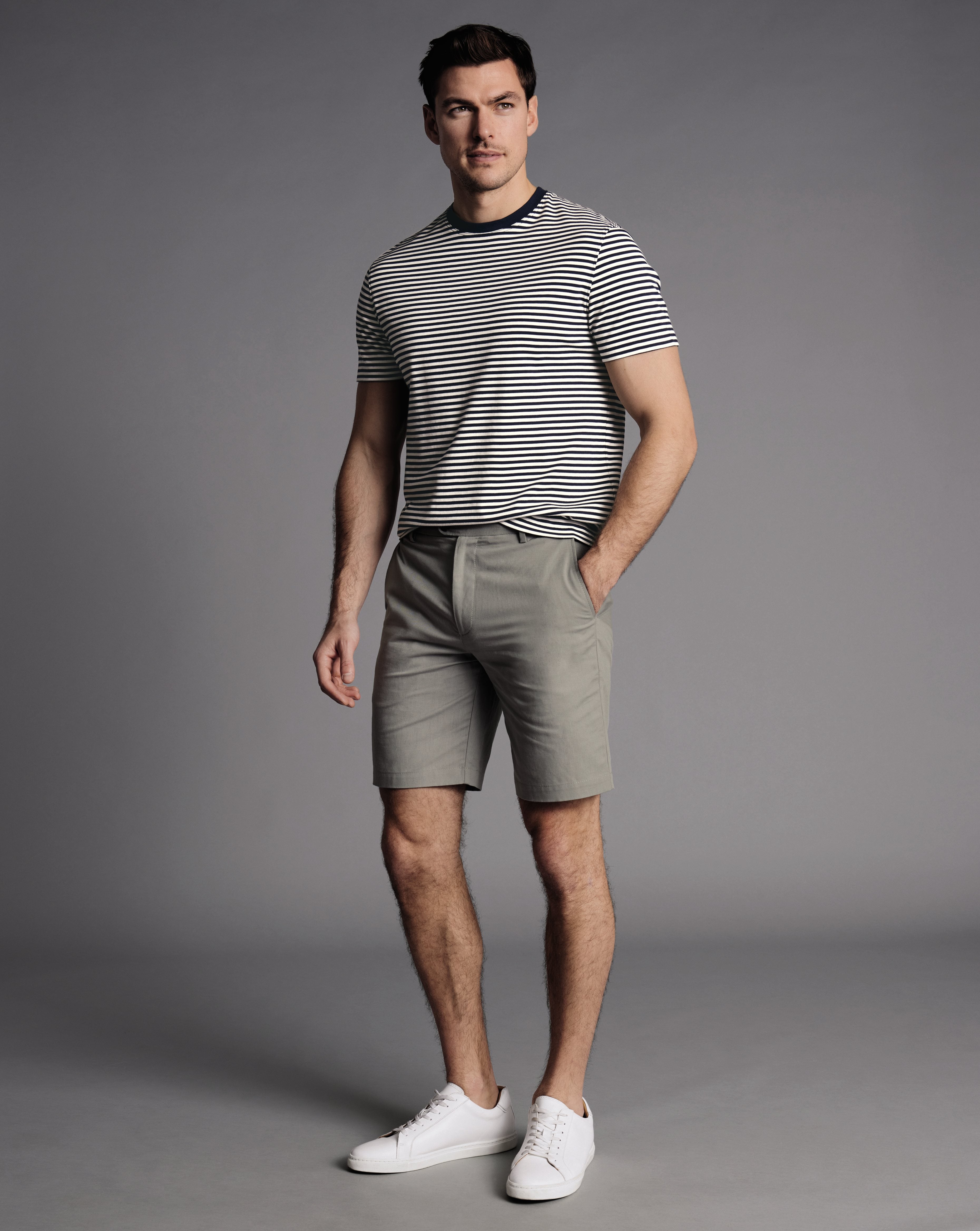 Light Grey Cotton Linen Short – Charles Tyrwhitt Pakistan