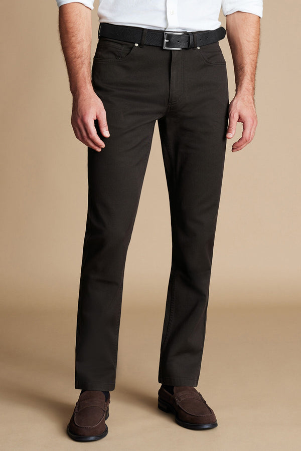 Black Twill Slim Fit 5 Pocket Jeans