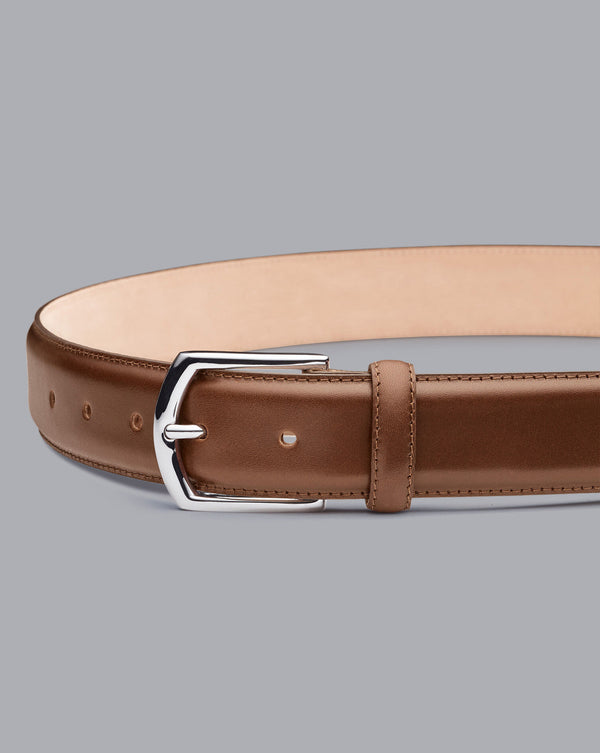 Tan Leather Made In England Formal Belt