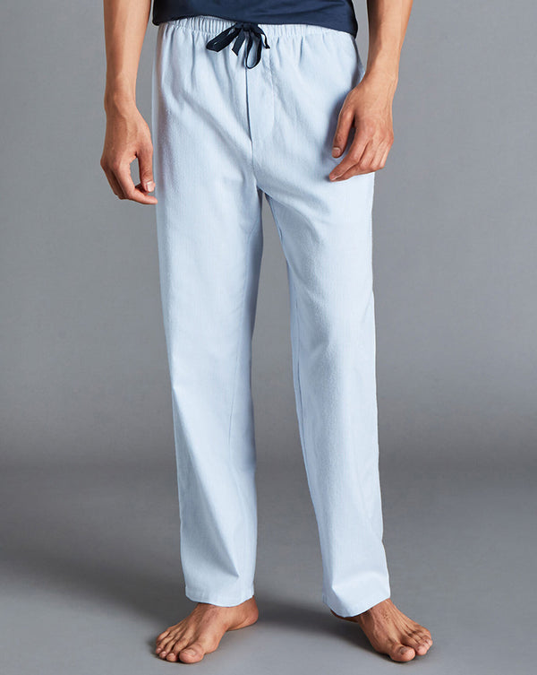 Sky Blue Fine Stripe Pyjama Bottoms