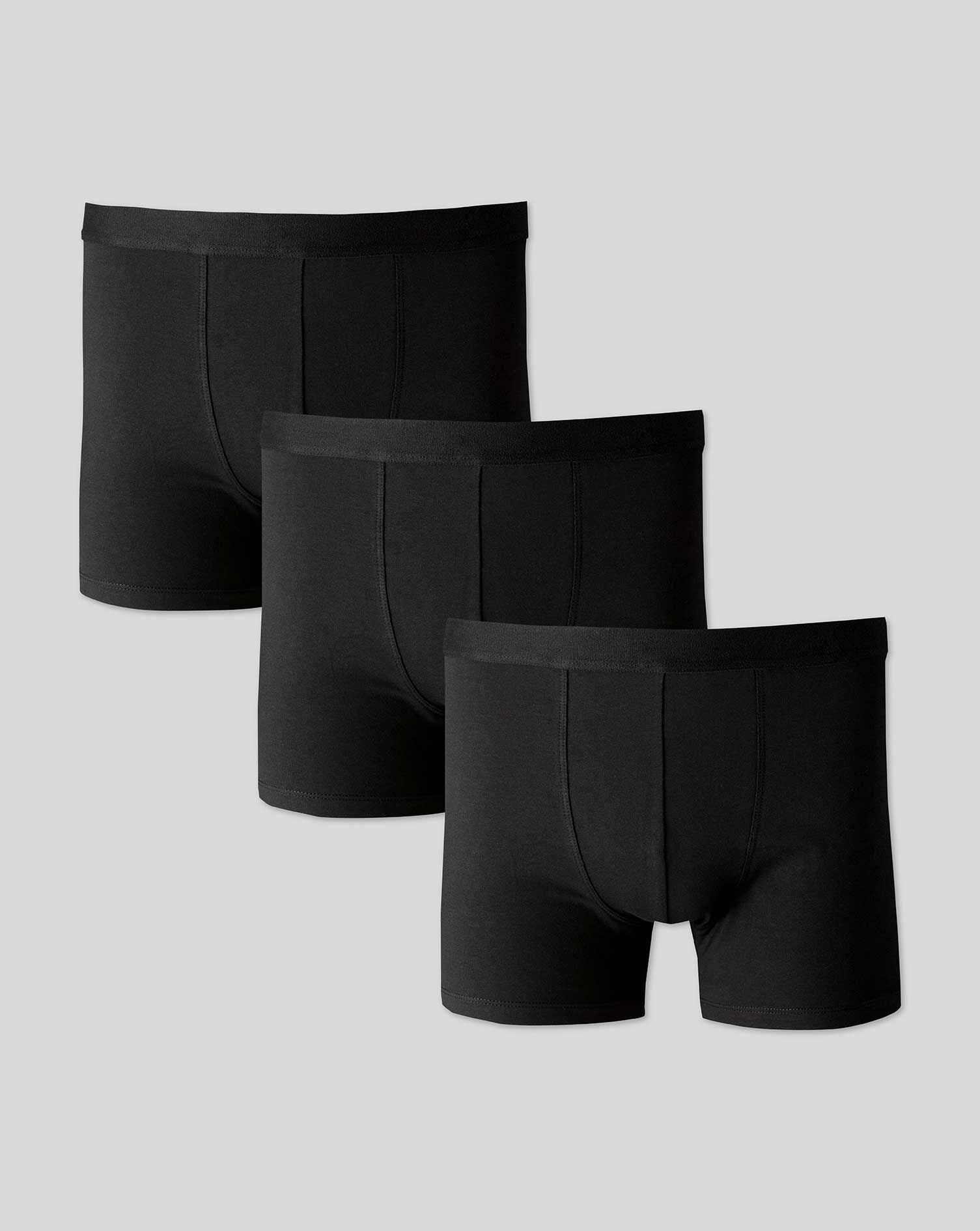 Black 3 Pack Cotton Stretch Jersey Trunks – Charles Tyrwhitt Pakistan