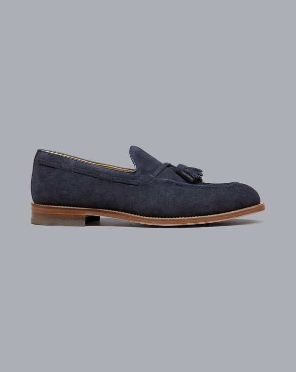 French Blue Suede Tassel Loafer