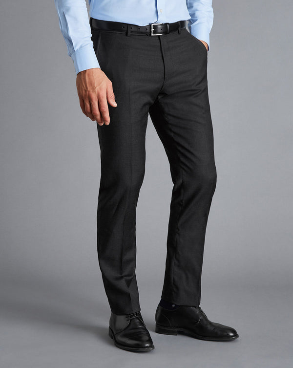 Charcoal Slim Fit Natural Stretch Twill Suit Trouser