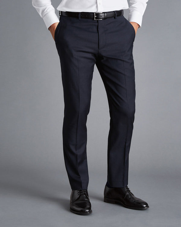 Navy Slim Fit Natural Stretch Twill Suit Trouser