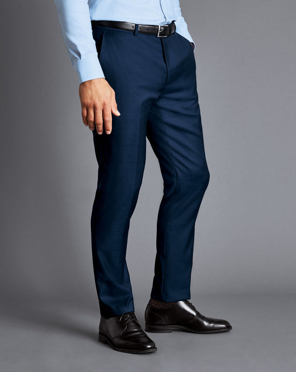 Royal Blue Slim Fit Natural Stretch Twill Suit Trouser