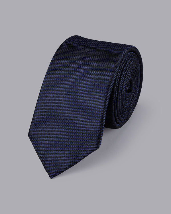 French Blue Silk Stain Resistant Slim Tie