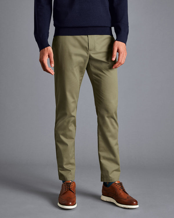 Olive Green Slim Fit Ultimate Non-Iron Chino